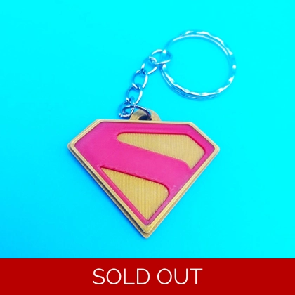 Superman 2025 3D Printed Keyring -Raised Rim 3.6mm thick Superman 2025 3D Printed Keyring -Raised Rim 3.6mm thick